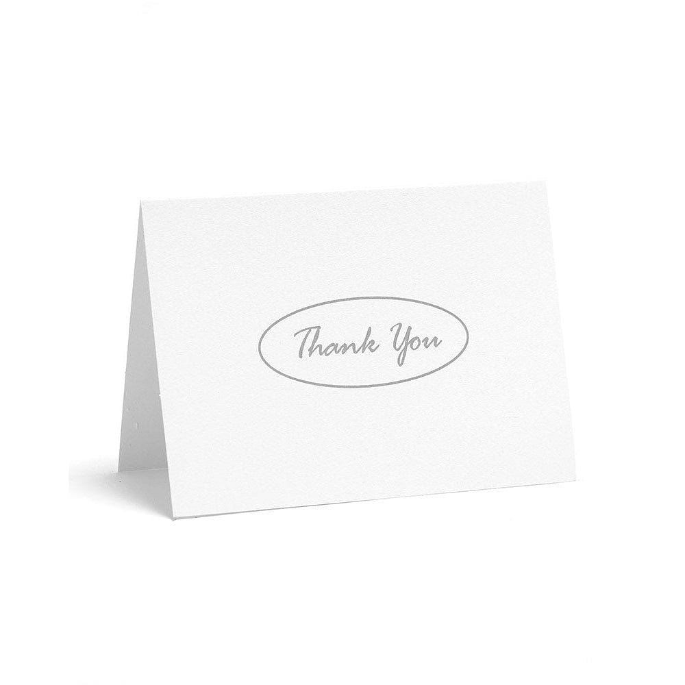 Silver Script In Oval Thank You Cards Gartner Studios Cards - Thank You 72100