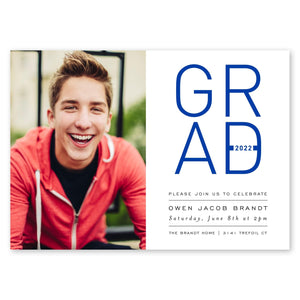 Single Grad Announcement Cobalt Gartner Studios Graduation Announcement 97682