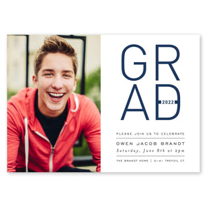 Single Grad Announcement Navy Gartner Studios Graduation Announcement 97682
