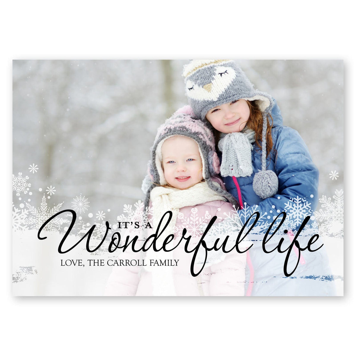 Snowy Wonderful Life Holiday Card Black Gartner Studios Christmas Card 95460