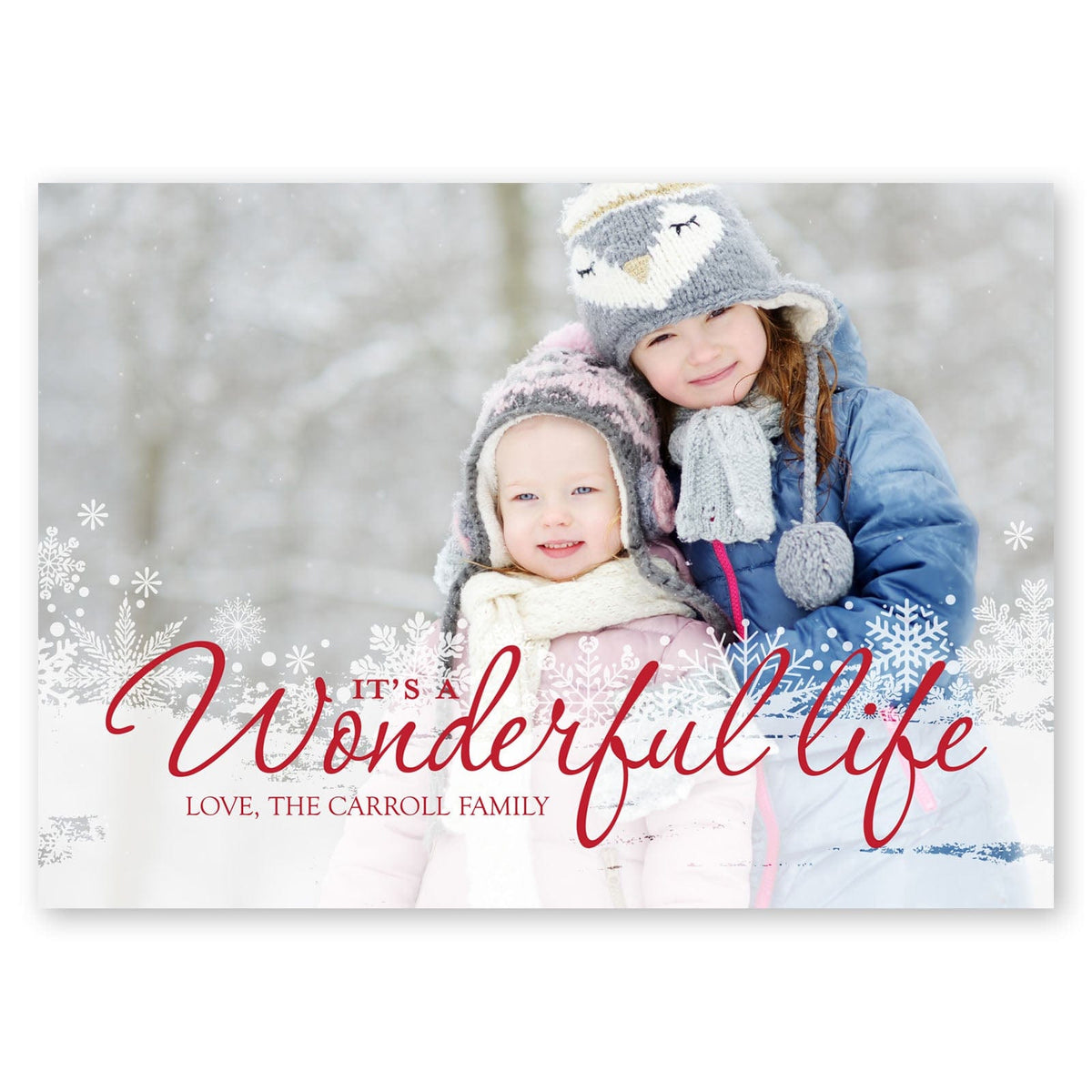 Snowy Wonderful Life Holiday Card Red Gartner Studios Christmas Card 95460