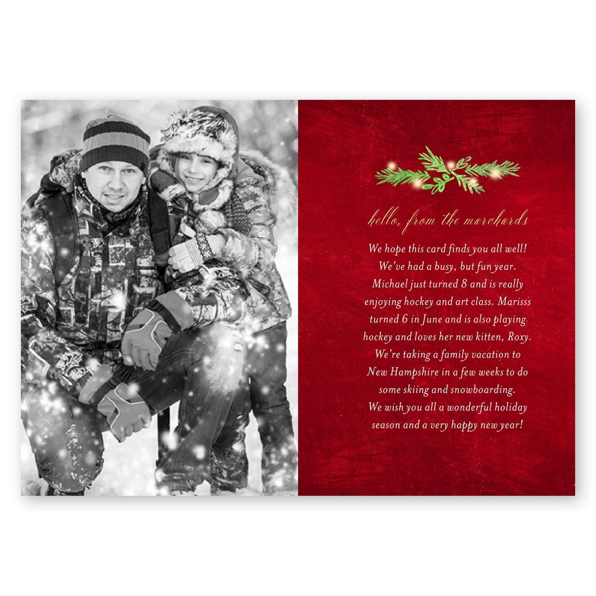 Sprig Border With Lights Holiday Card Gartner Studios Christmas Card