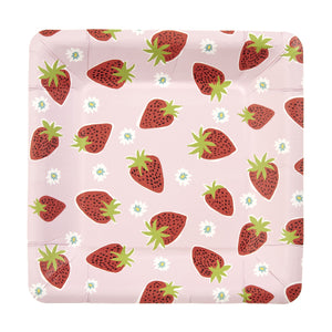 Strawberry Snack Plate - 16 Count Roobee Plates + Dishes 93061