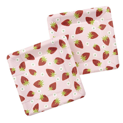 Strawberry Snack Plate - 16 Count Roobee Plates + Dishes 93061