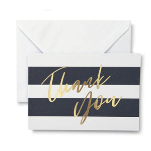 Striped Gold Foil Script Thank You Cards Gartner Studios Cards - Thank You 40477