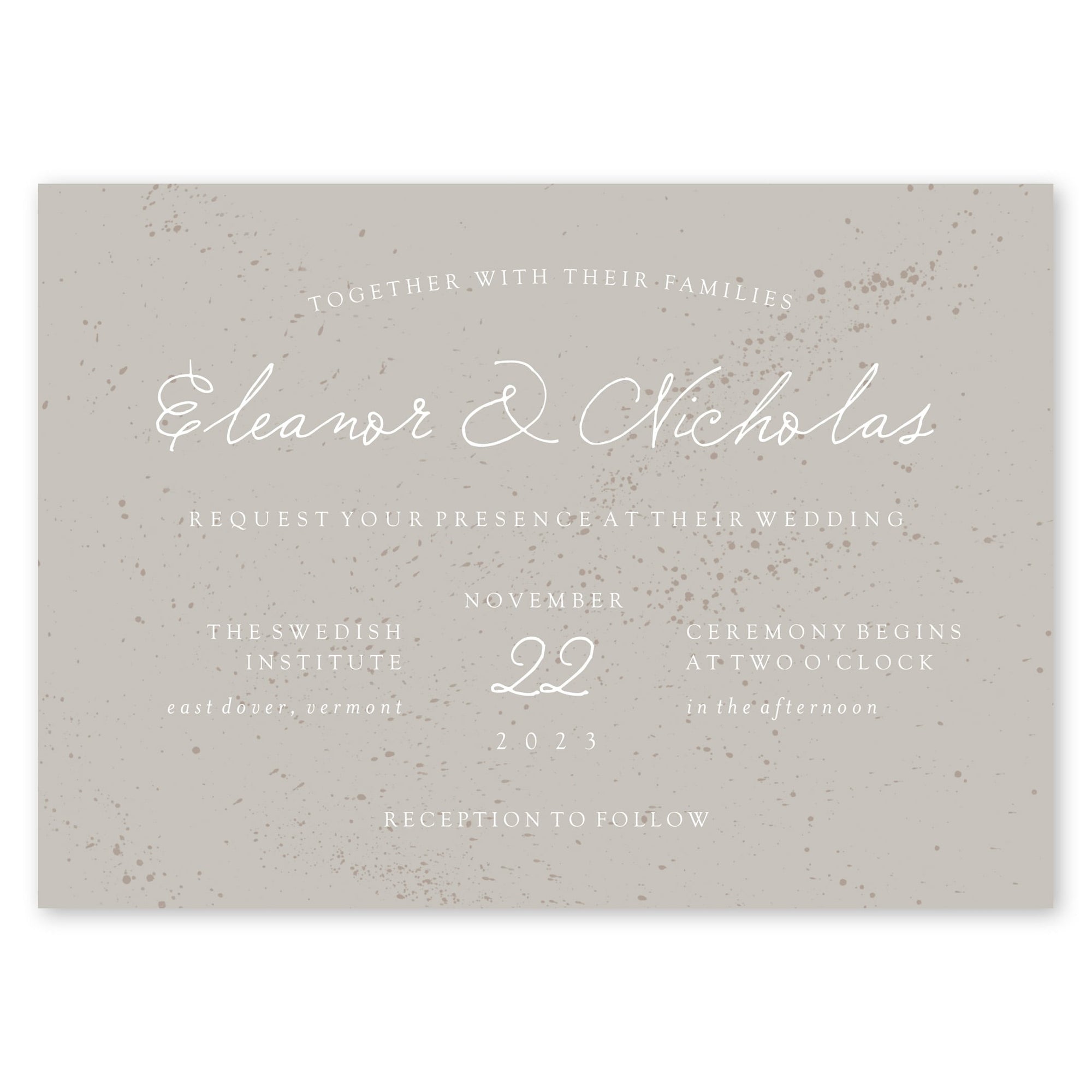 Subtle Stipple Wedding Invitation Taupe Gartner Studios Wedding Invitation 96941
