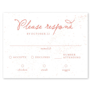 Subtle Stipple Wedding Response Card Coral Gartner Studios Response Cards 97197