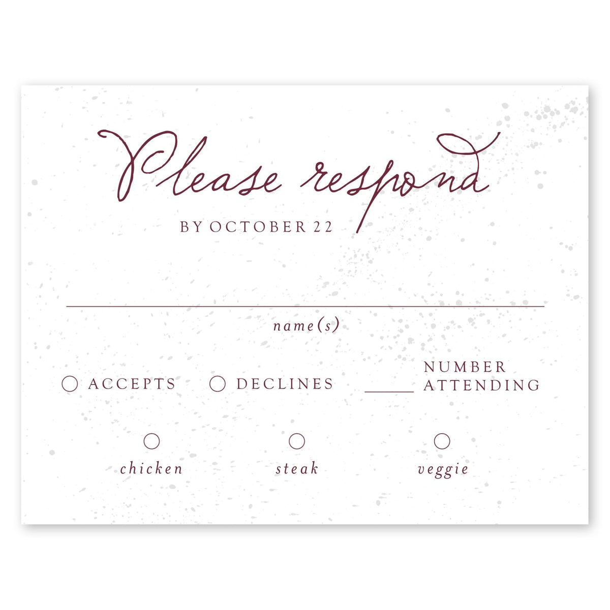 Subtle Stipple Wedding Response Card White Gartner Studios Response Cards 97197