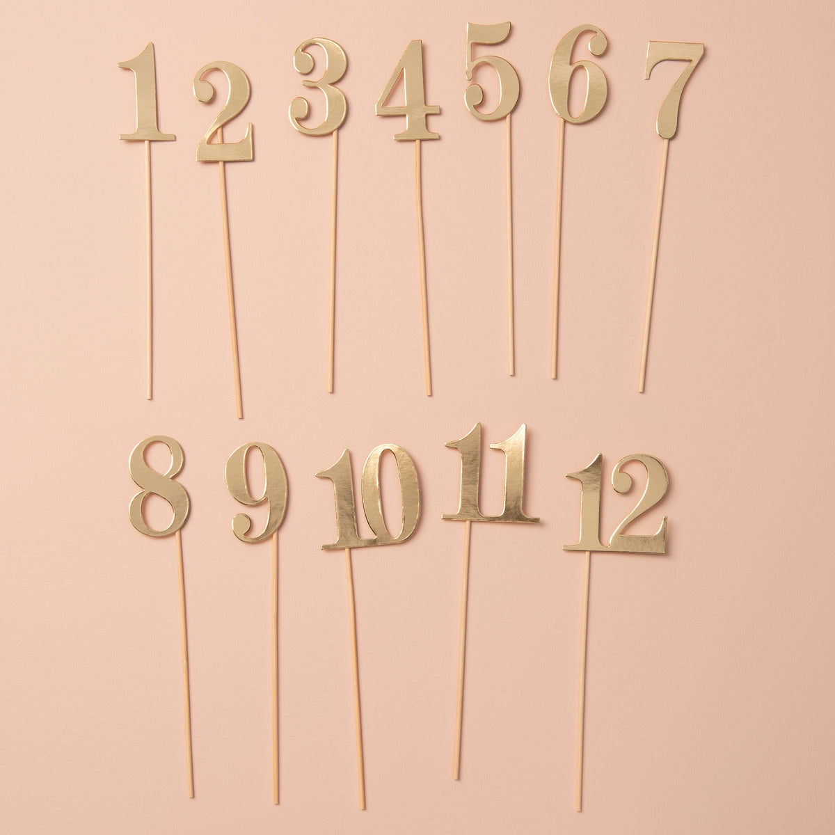 Table Number Picks - 12 Count Gold Style Me Pretty Place Cards Holder 61495