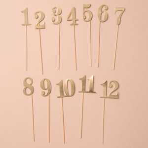 Table Number Picks - 12 Count Gold Style Me Pretty Place Cards Holder 61495