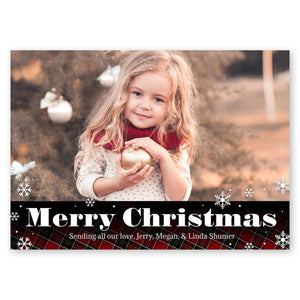 Tartan Mixed Plaid Holiday Card Black Gartner Studios Christmas Card 95453