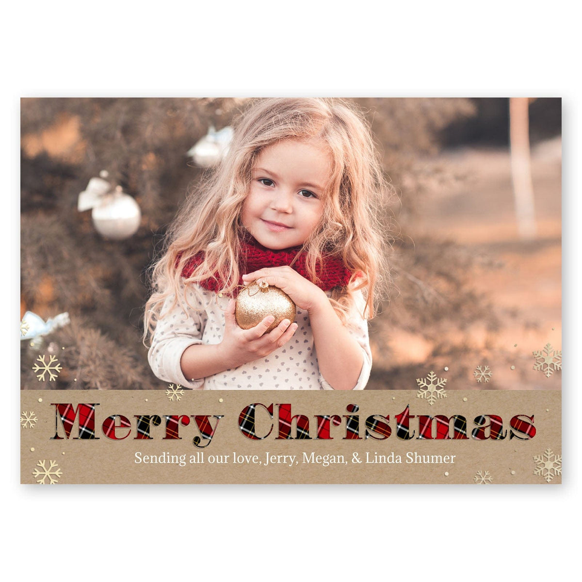 Tartan Mixed Plaid Holiday Card Red Gartner Studios Christmas Card 95453