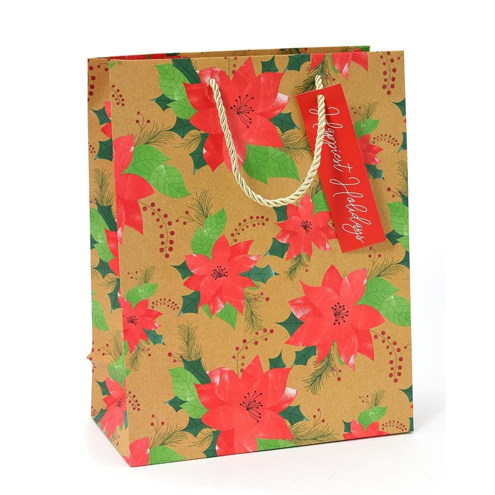 Traditional Holiday Floral Medium Gift Bag With Tag Gartner Studios Gift Bags 43662