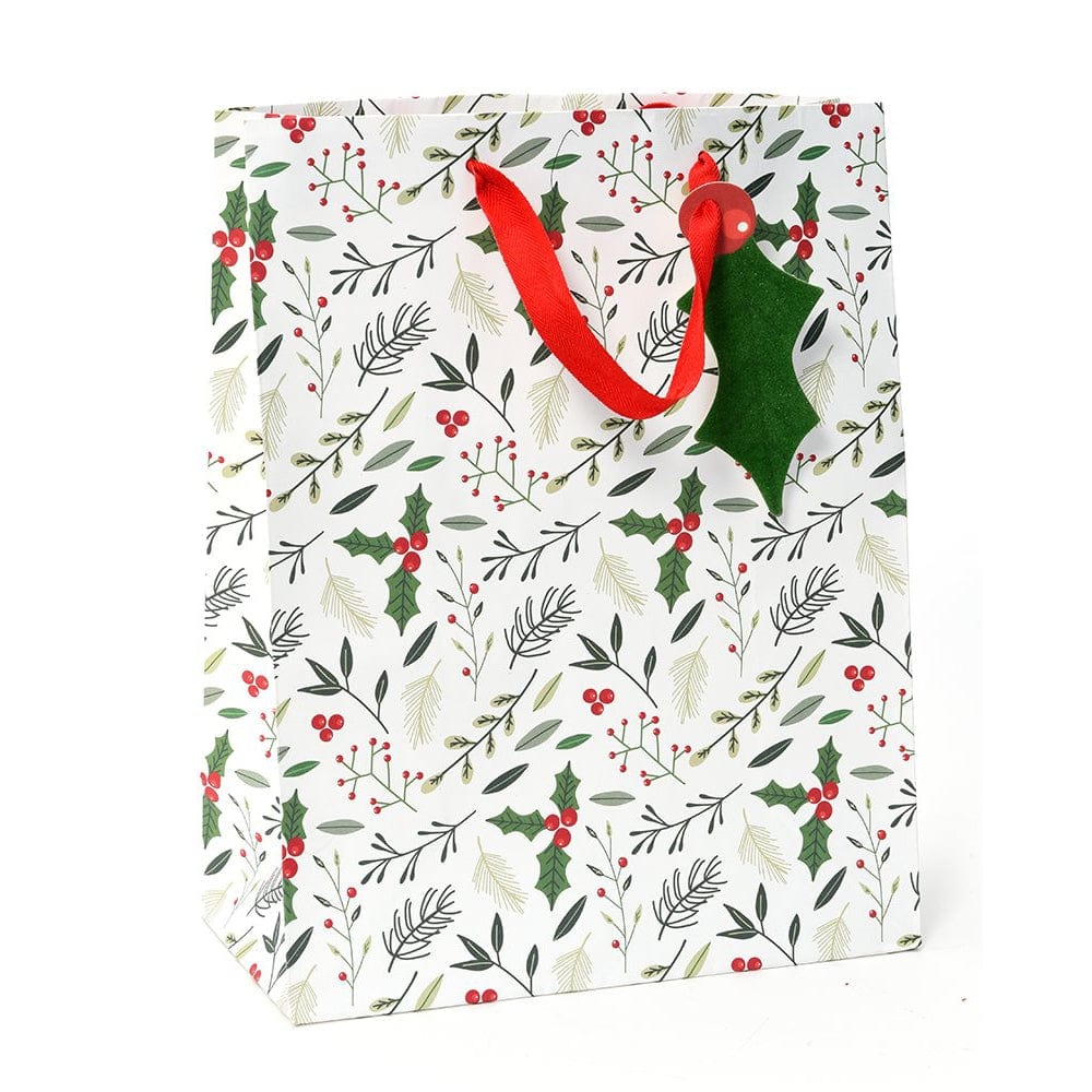 Traditional Holiday Foliage Icons Medium Gift Bag With Tag Gartner Studios Gift Bags 44138