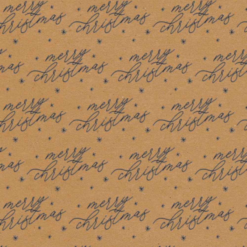 Traditional Kraft Inspired Merry Christmas Script Gift Wrap Gartner Studios Wrapping Paper 43861
