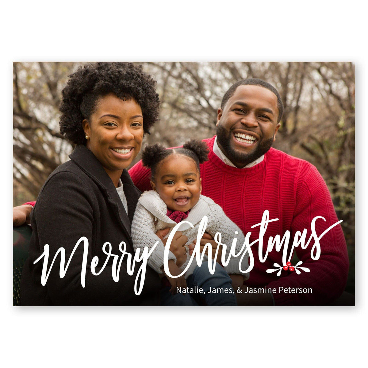 Traditional Script Holiday Card Black Gartner Studios Christmas Card 95445