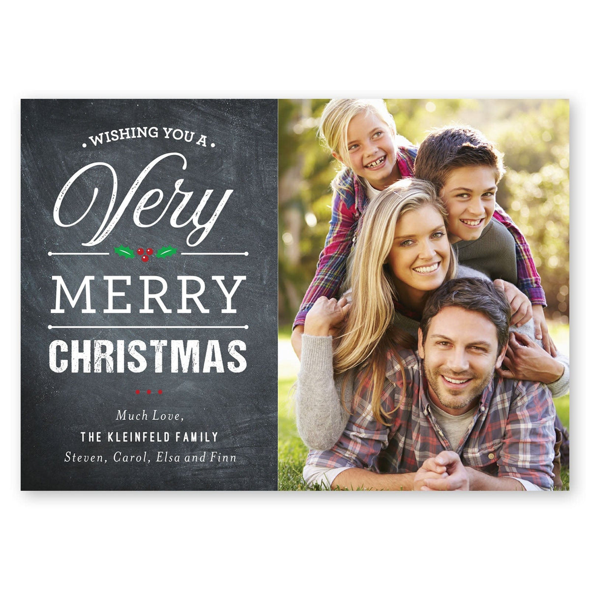Very Merry Holiday Card Charcoal Gartner Studios Christmas Card 95458