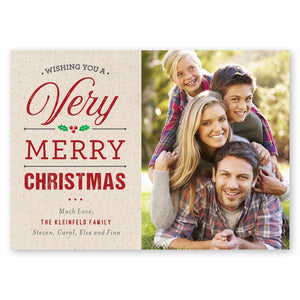 Very Merry Holiday Card Khaki Gartner Studios Christmas Card 95458