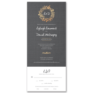 Vintage Wreath All-in-One Wedding Invitation Gartner Studios All-in-One Wedding Invitation 98537