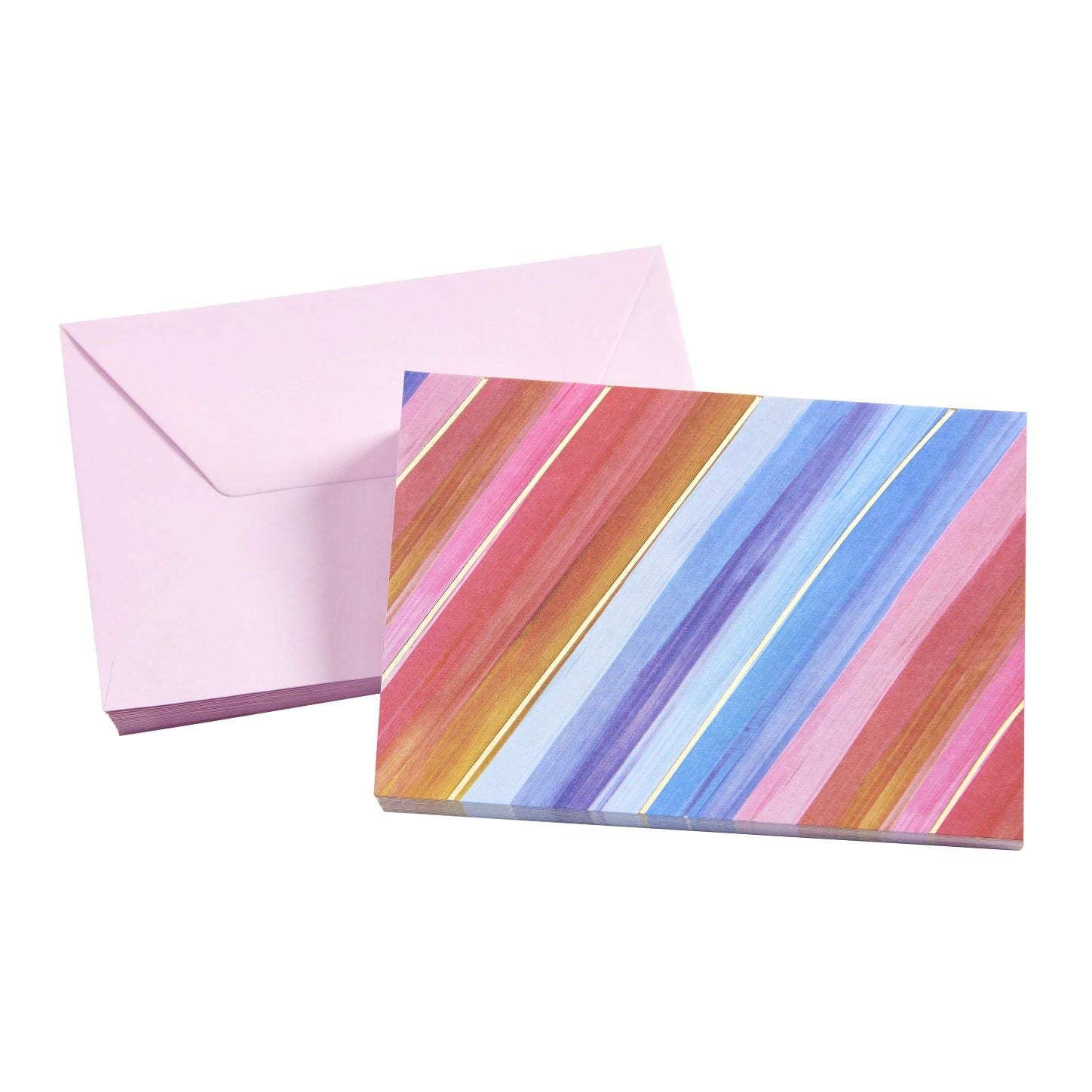 Vibrant Blank Flat Panel Note Cards And Colored Envelopes, 40-Count