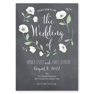 Wedding Flowers Wedding Invitation Charcoal Gartner Studios Wedding Invitation 10538