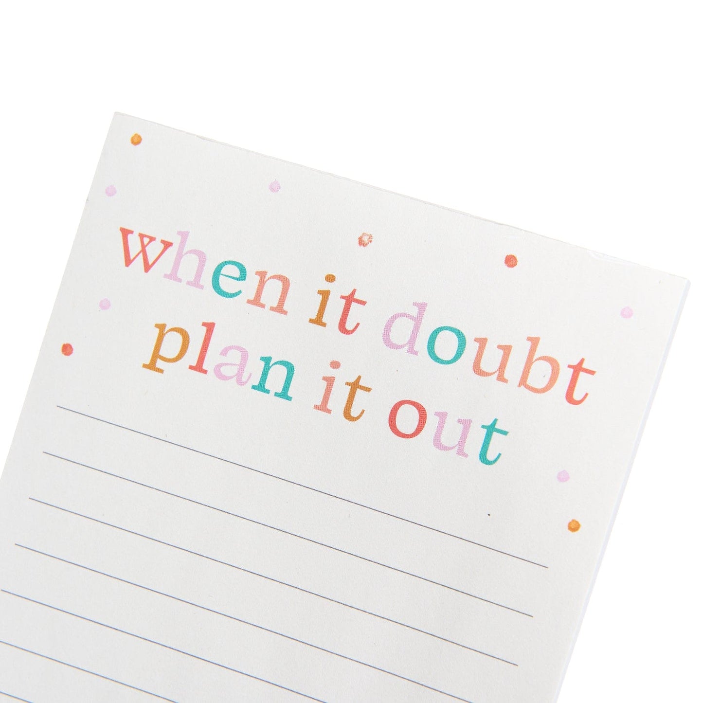When in Doubt, Plan it Out List Pad Gartner Studios Notebooks 60811