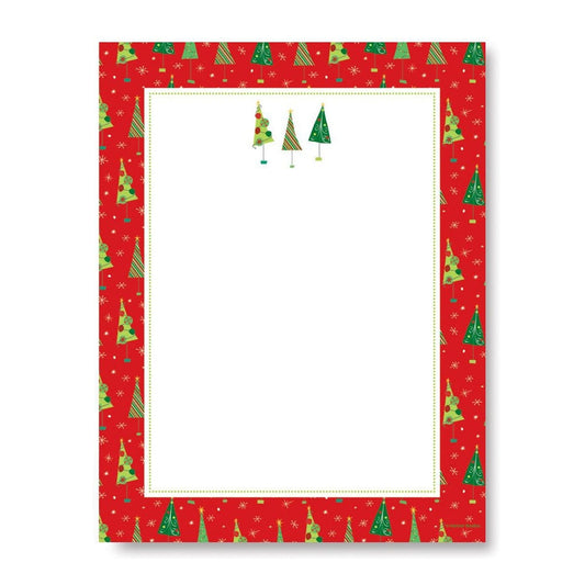 Whimsy Red Border Tree Stationery - 100 Count Gartner Studios Stationery Paper 79851