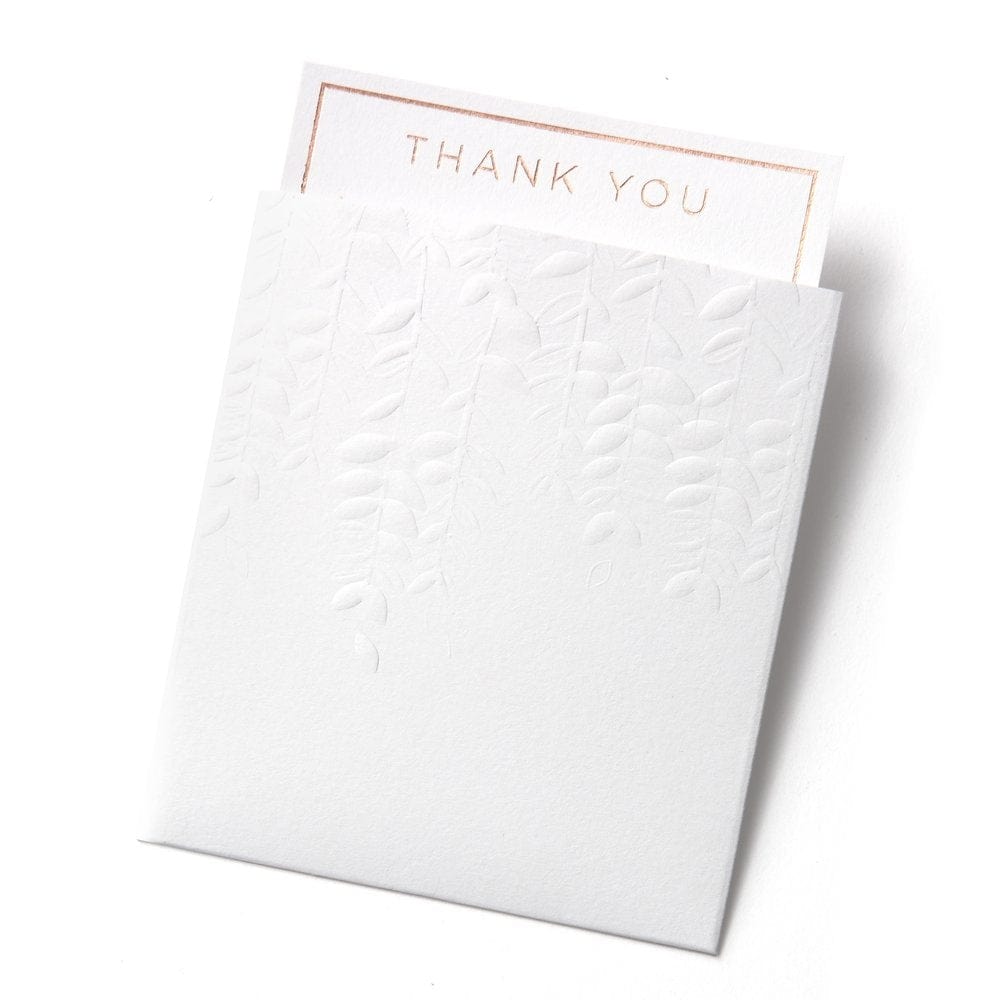 White Embossed Ferns And Rose Gold Foil Thank You Cards Gartner Studios Cards - Thank You 43280