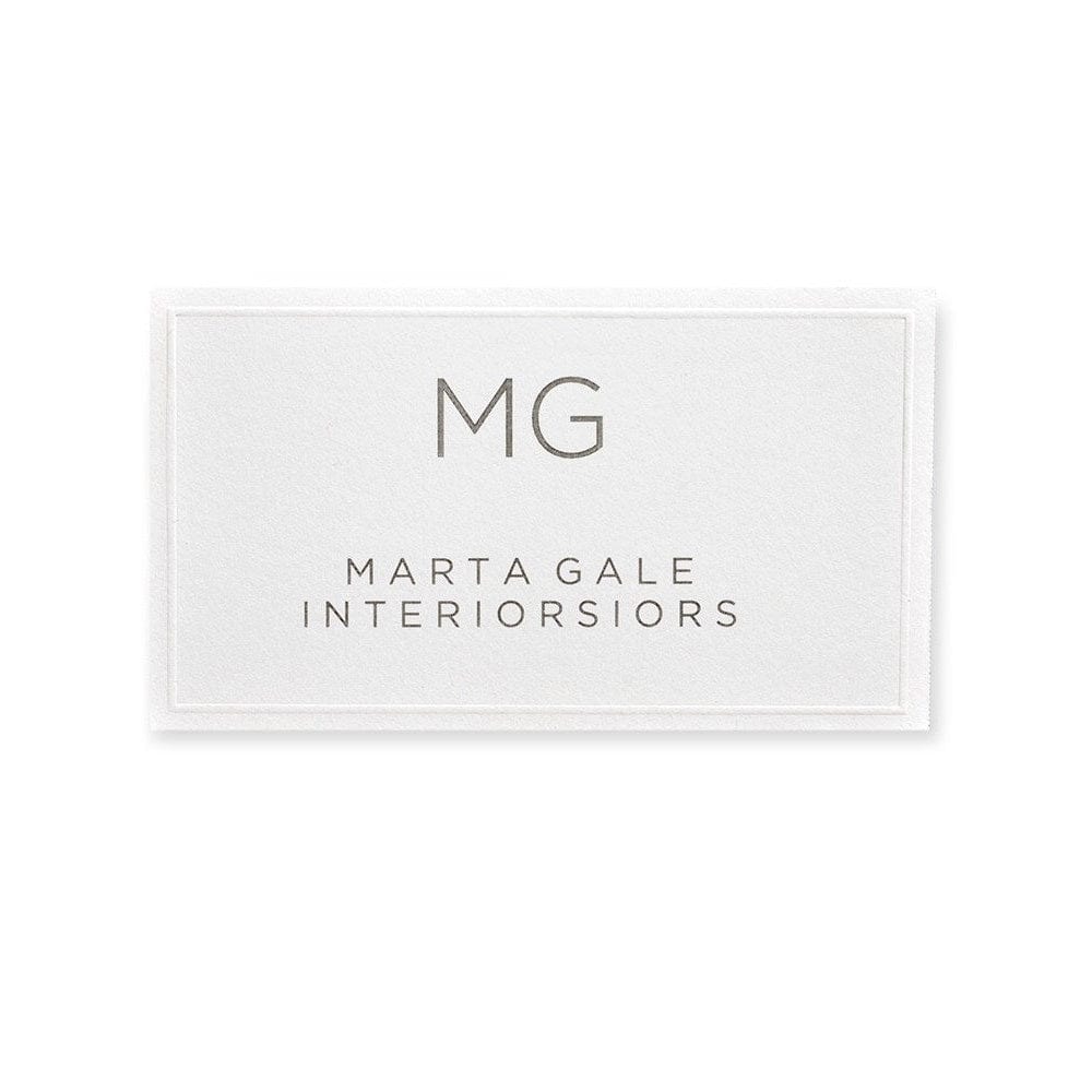 White Embossed Printable Business Cards