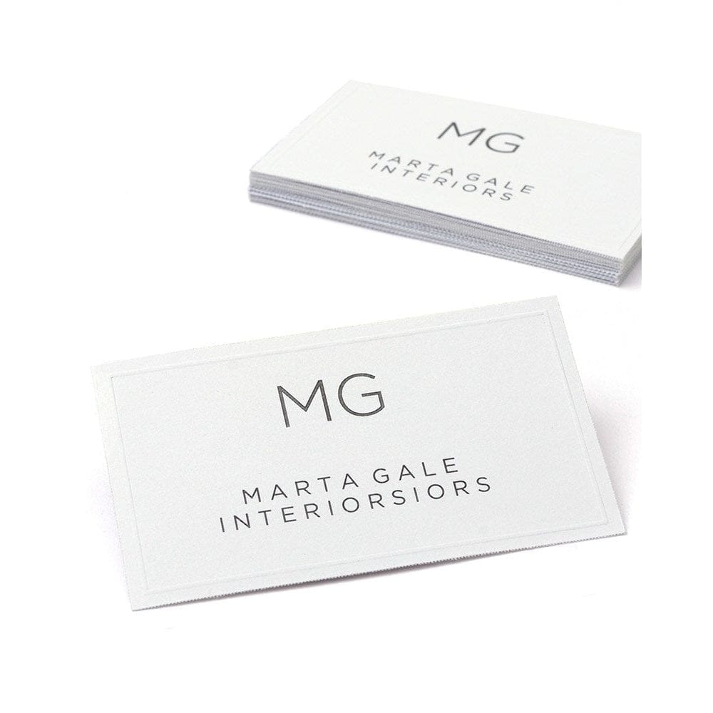 White Embossed Printable Business Cards