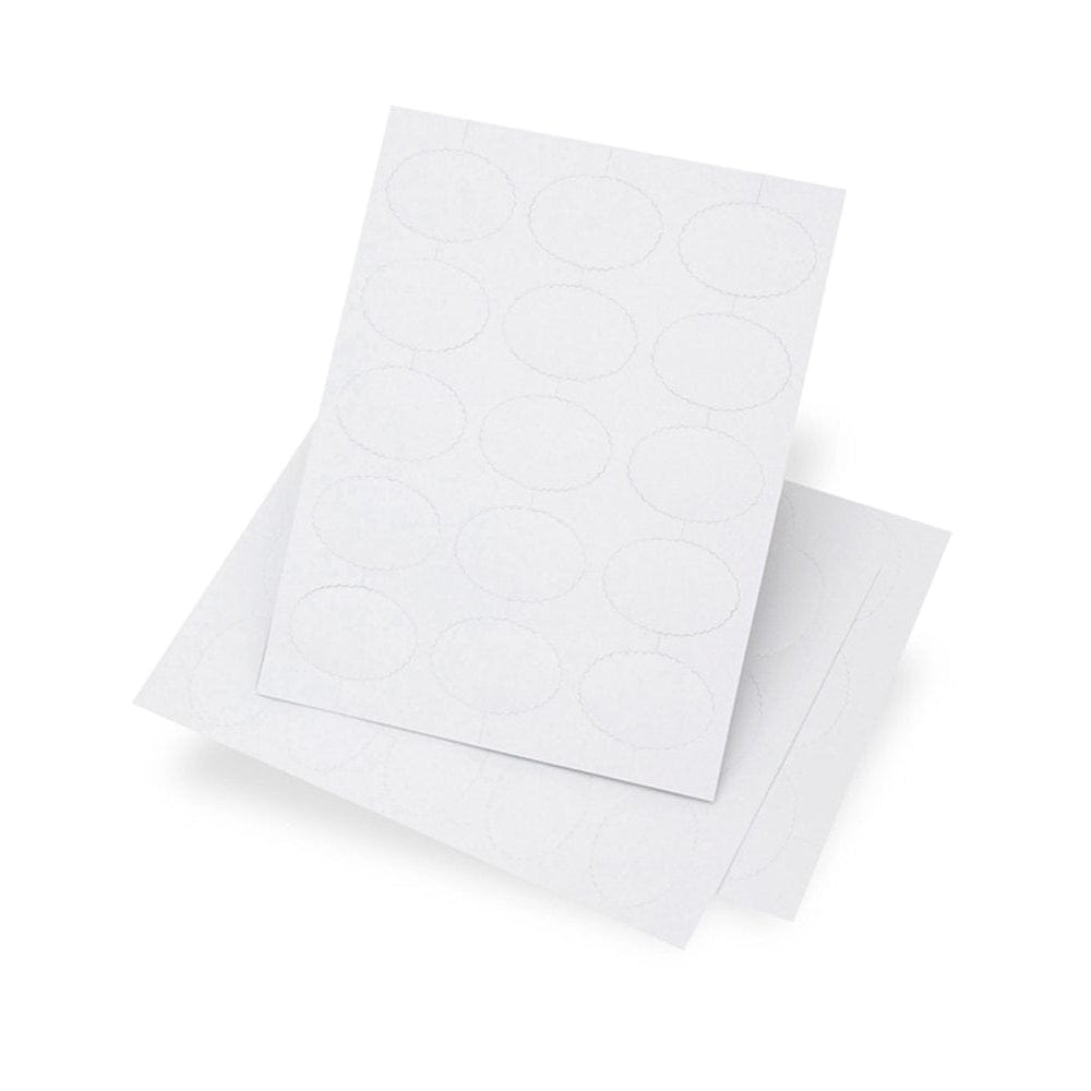 White Printable Scalloped Oval Favor Labels Gartner Studios Labels 86224