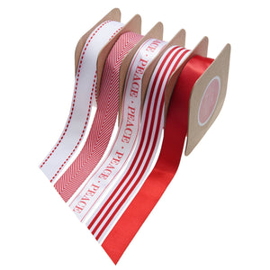 White + Red Ribbon Kit - Set of 5