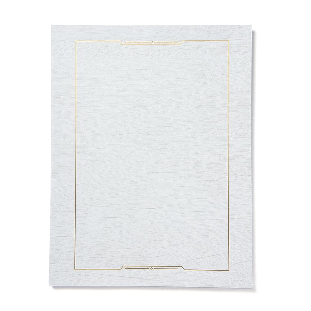 White Woodgrain And Gold Foil Border Stationery Paper - 20 Count Gartner Studios Stationery Paper 42174