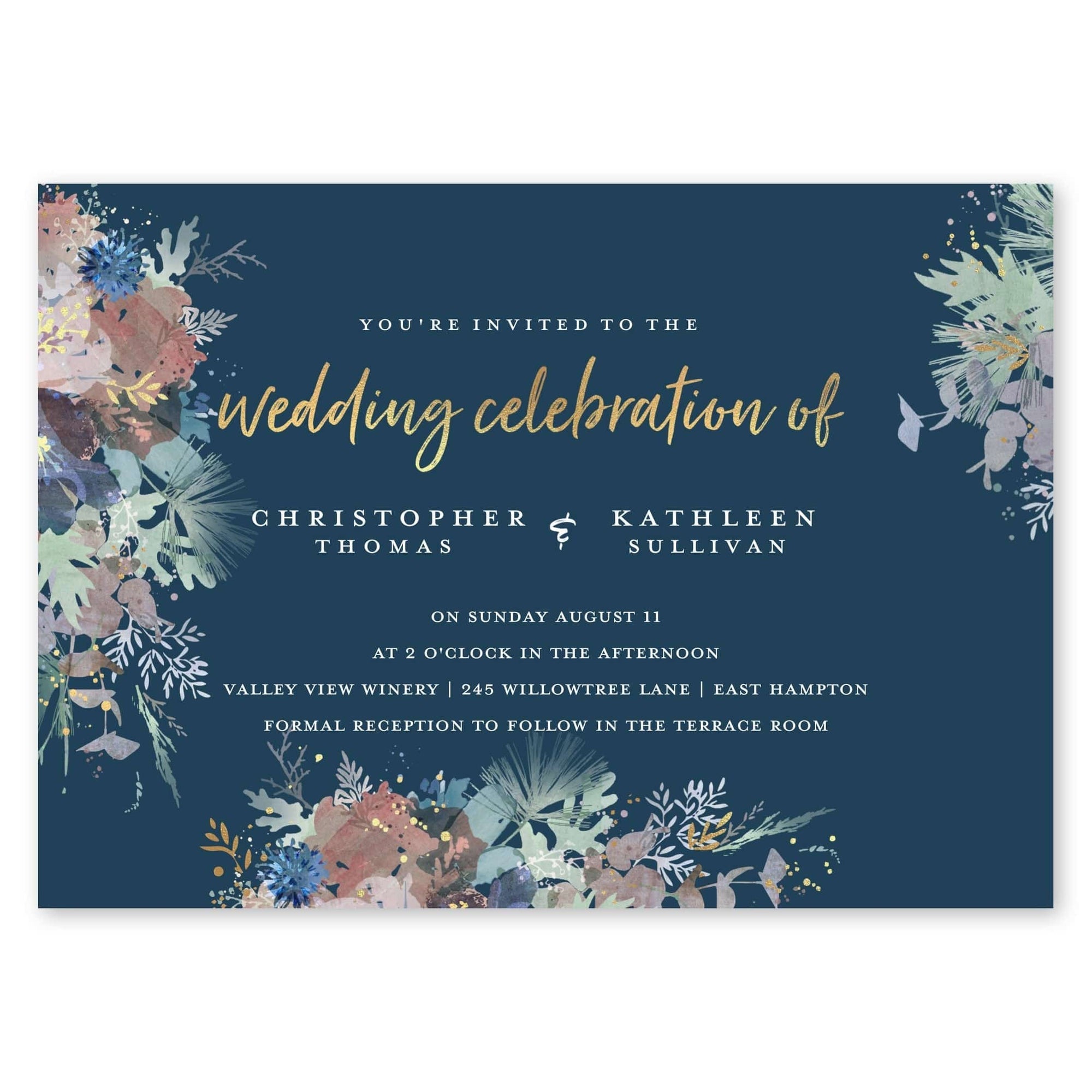 Winter Garden Wedding Invitation Navy Gartner Studios Wedding Invitation 96948