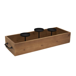 Wood Tray with Candle Stands Gartner Studios Candle Holder 42088