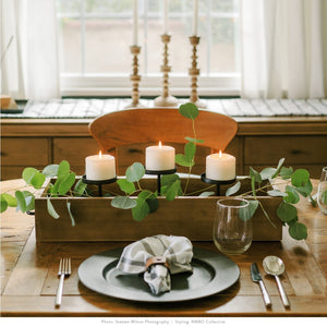 Wood Tray with Candle Stands Gartner Studios Candle Holder 42088