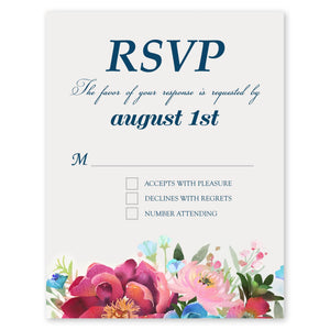 Woodland Floral Wedding Response Card Blush Gartner Studios Wedding Invitation 10594