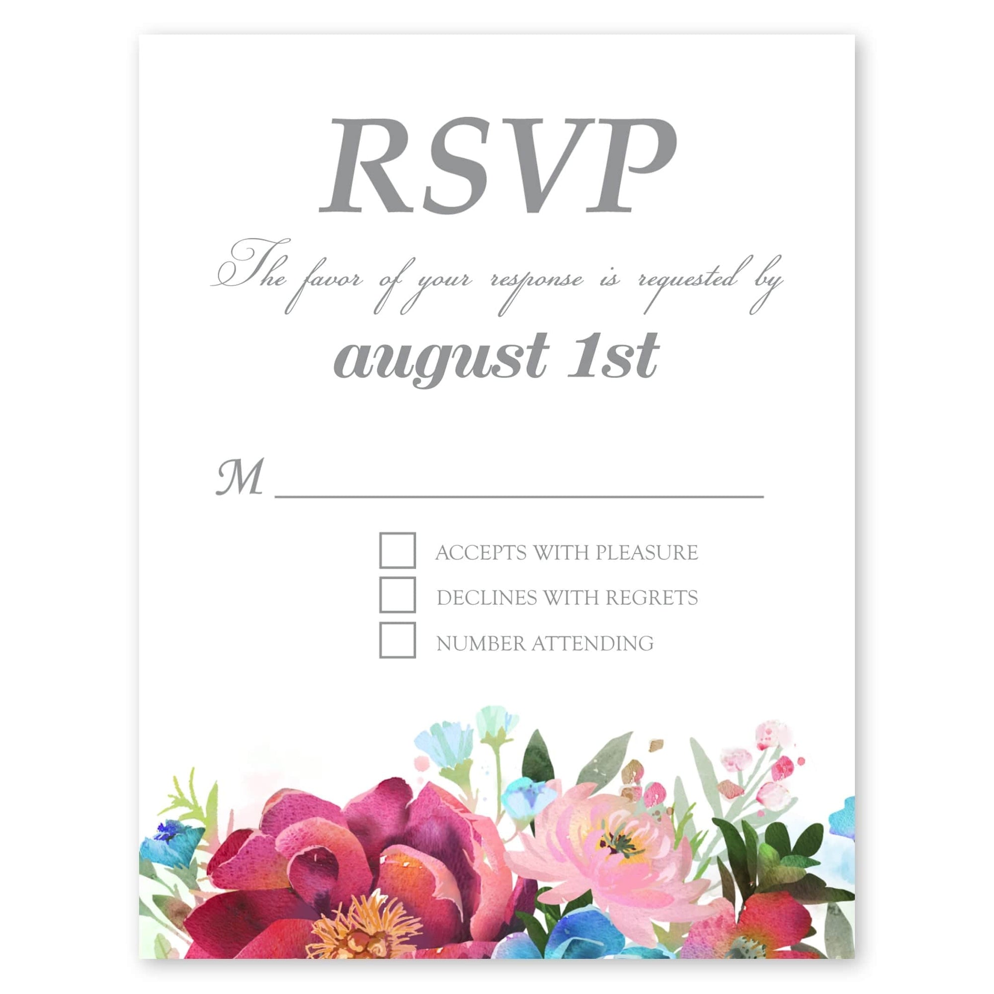 Woodland Floral Wedding Response Card White Gartner Studios Wedding Invitation 10594