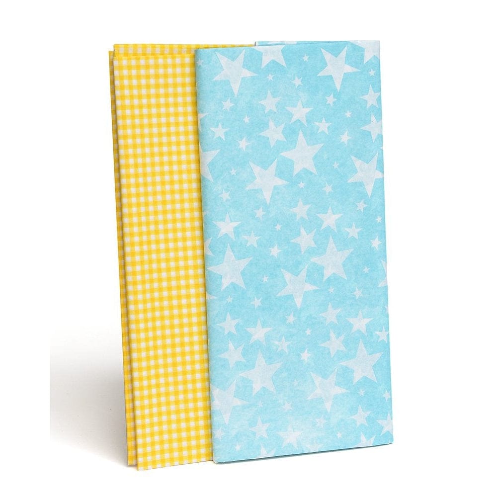 Yellow Gingham & Stars Tissue Paper
