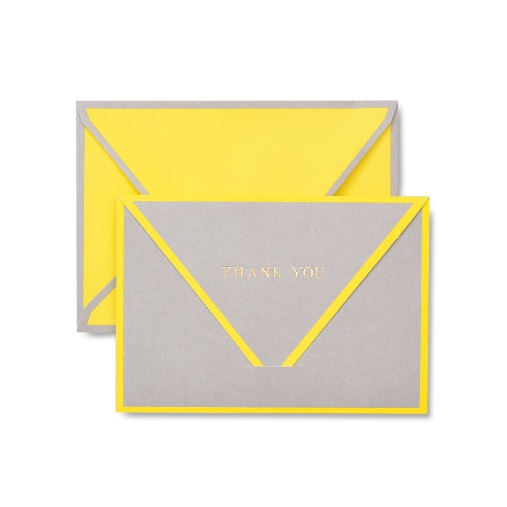 Yellow &amp; Grey Tri-Fold Thank You Cards With Gold Foil Gartner Studios Cards - Thank You 24523